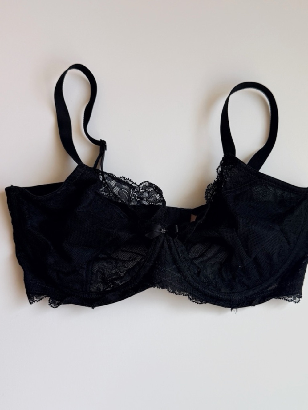 Panache Black Lace Underwire Bra 34FF